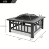 Square Metal Wood Fire Pit Table