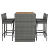 5-Piece Gray Wicker Patio Set with Cushioned Seating