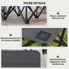 6-Seat Folding Sideline Bench with Cup Holders, Dark Grey