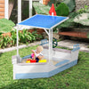 Pirate Ship Kids Sandbox with Canopy — 83"×43", Ages 3–8