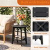 2-Tier Eucalyptus Wood Outdoor Side Table, Black