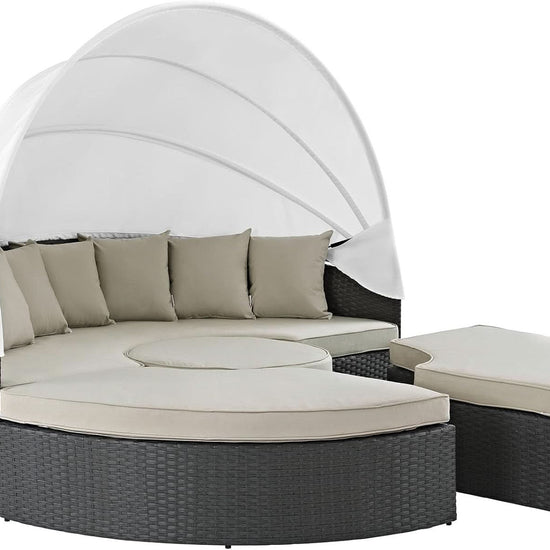 Inviting Outdoor Patio Sunbrella Sectional Daybed With Canopy-2
