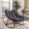 Oversized Papasan Rocking Egg Chair, Dark Gray