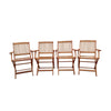 Foldable Patio Dining Set, 4 Folding Chairs, Indoor And Outdoor Universal, Teak
