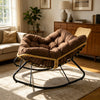 Papasan Rocking Egg Chair with Handwoven Rattan
