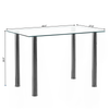 110cm Tempered Glass Dining Table Set with 4 Chairs