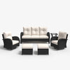 6 Piece Outdoor Patio Furniture Set Sectional Swivel Rocker Chairs