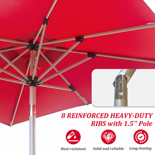 Rectangle Patio Umbrella With Crank Lift And Tilt Function