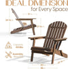Foldable Adirondack Chair Set, Pre-Assembled Eucalyptus