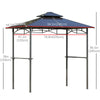 Hardtop Grill Gazebo with Double Roof, 8 x 5 ft
