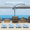 9 Ft Cantilever Patio Umbrella with 16 Fibreglass Ribs