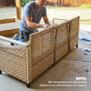 Rattan 3-Seater Patio Sofa — Gray