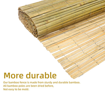 Natural Bamboo Privacy Screen Roll, 6 × 10 ft