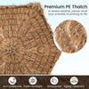 9.5Ft Tropical-Style Thatch Patio Umbrella, Natural Black