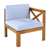5-Piece Outdoor Sectional Sofa Set Solid Acacia Wood Beige with