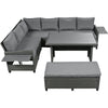 Wicker L-Shaped Patio Sectional — 5 Piece
