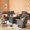 5-Piece Outdoor Patio Set with 42" Fire Pit Table, Dark Grey