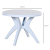 Round Outdoor Dining Table with Umbrella Hole — Seats 4, White