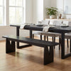 Modern Acacia Dining Bench, 63" — Black