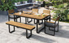 6-Piece Acacia Wood Outdoor Dining Set with Table, Chairs & Bench