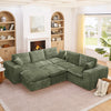 Modern Boucle L-Shaped Sectional Sofa with Two Moveable Ottomans,