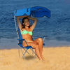 Foldable Beach Canopy Chair with Cup Holder