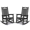 HDPE Outdoor Rocking Chair, Set of 2 — Black
