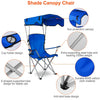 Foldable Beach Canopy Chair with Cup Holder