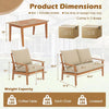 Acacia Wood Patio Set with Cushions and Coffee Table