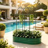 Arched Trellis Raised Garden Bed, Galvanized Steel Planter