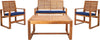 4-Piece Patio Conversation Set with Acacia Wood Coffee Table