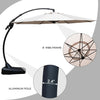 11 ft Cantilever Umbrella with Base, Champagne Aluminum