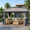 11' x 13' Patio Gazebo with LED Lighting and Netting