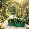 Arched Trellis Raised Garden Bed, Galvanized Steel Planter