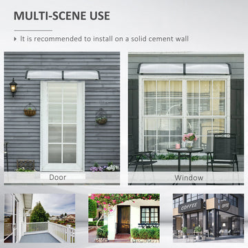 Clear Polycarbonate Front Door Canopy, 79 × 38 in.