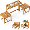 3-in-1 Convertible Outdoor Acacia Wood Bench (Natural)