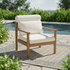 Acacia Wood Outdoor Lounge Chair with Bolster Pillow