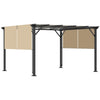 12 x 10 ft. Steel Pergola Gazebo with Retractable Canopy