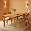 63-Inch Oak Finish Solid Wood Dining Table, Contemporary