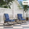 Three-Piece Wicker Patio Bistro Set with Rocking Chairs