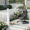 Extra-Wide U-Base Hanging Egg Chair with 8-Inch Cushion