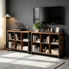 Rustic Storage Console with Shelves & Fabric Drawers