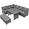Wicker L-Shaped Patio Sectional — 5 Piece