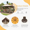 10' x 13' Double-Roof Gazebo with Mosquito Netting, Khaki