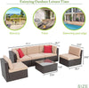 Outdoor Wicker Sectional Sofa Set with Coffee Table