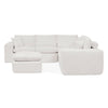 Modern Boucle L-Shaped Sectional Sofa with Two Moveable Ottomans,