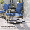 Three-Piece Wicker Patio Bistro Set with Rocking Chairs