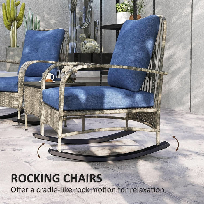 Two rocking chairs and a table