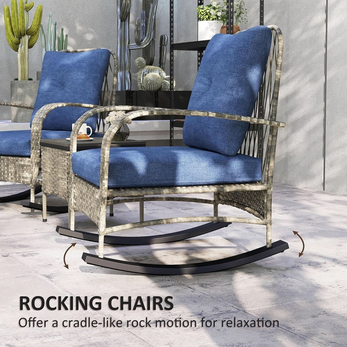 Stylish Three Piece Wicker Patio Furniture Set-2