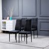 Elegant High-Back Dining Chairs, White & Black — Set of 4